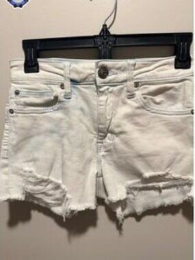 Outfitter Distressed White Wash Denim Shorts Size 2